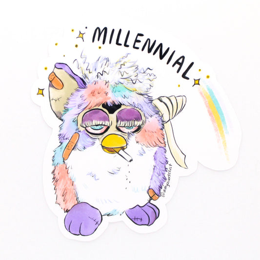 Millennial Furby Vinyl Sticker