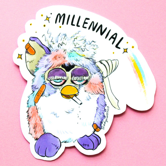 Millennial Furby Vinyl Sticker