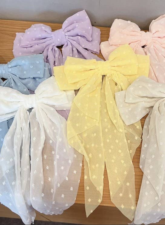 Swiss Dot Bow - Ivory