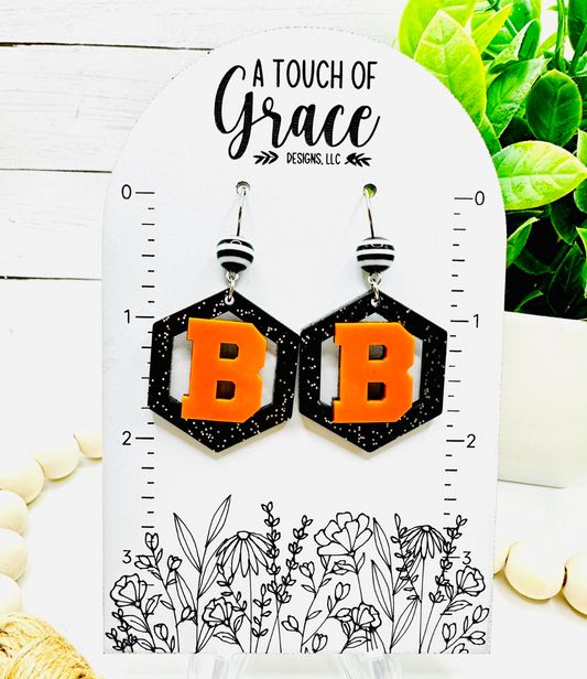 Hexagon School Earrings