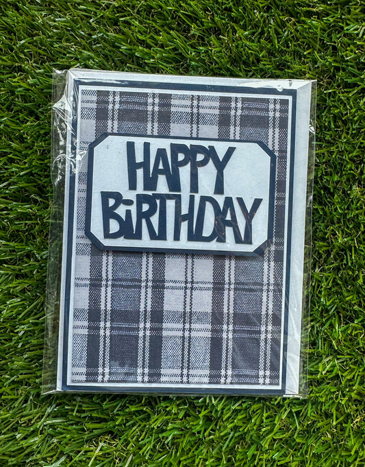 Happy Birthday Card Plaid