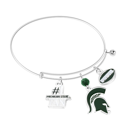 NCAA Michigan State Spartans Three Charm Logo Bracelet
