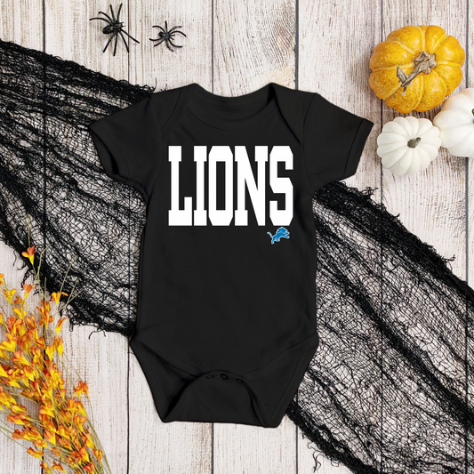 Lions Black and White Onesie