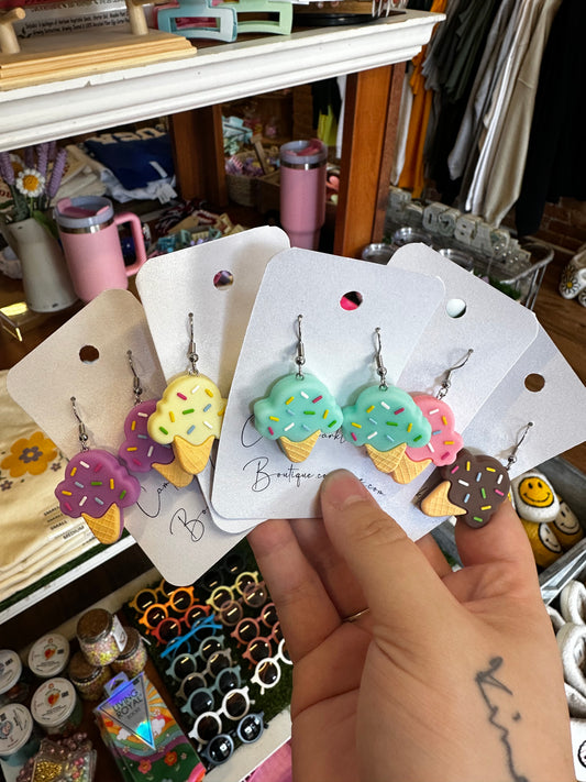 Silicone Ice-Cream Cone Earrings