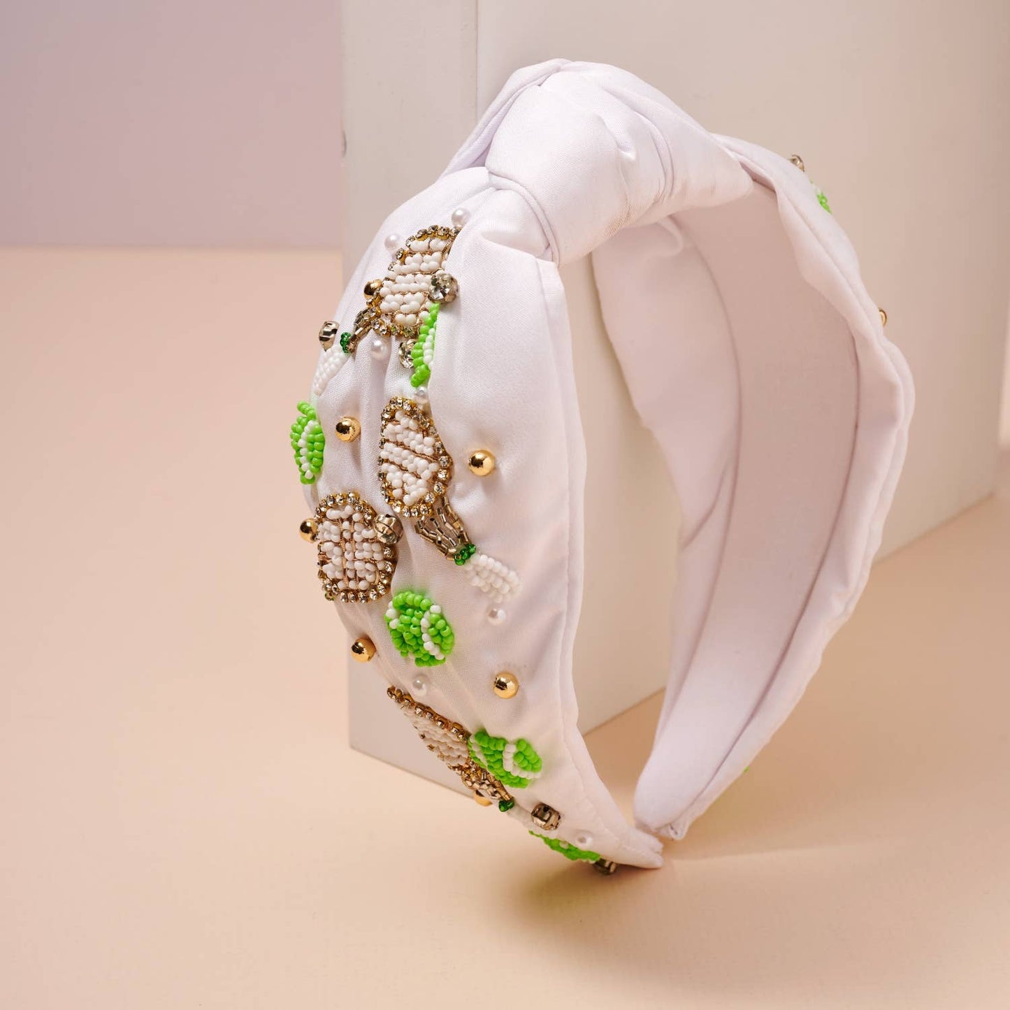 Tennis Rocket & Ball Beaded Headband