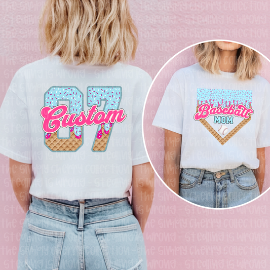 Baseball Mom Ice Cream Drip
