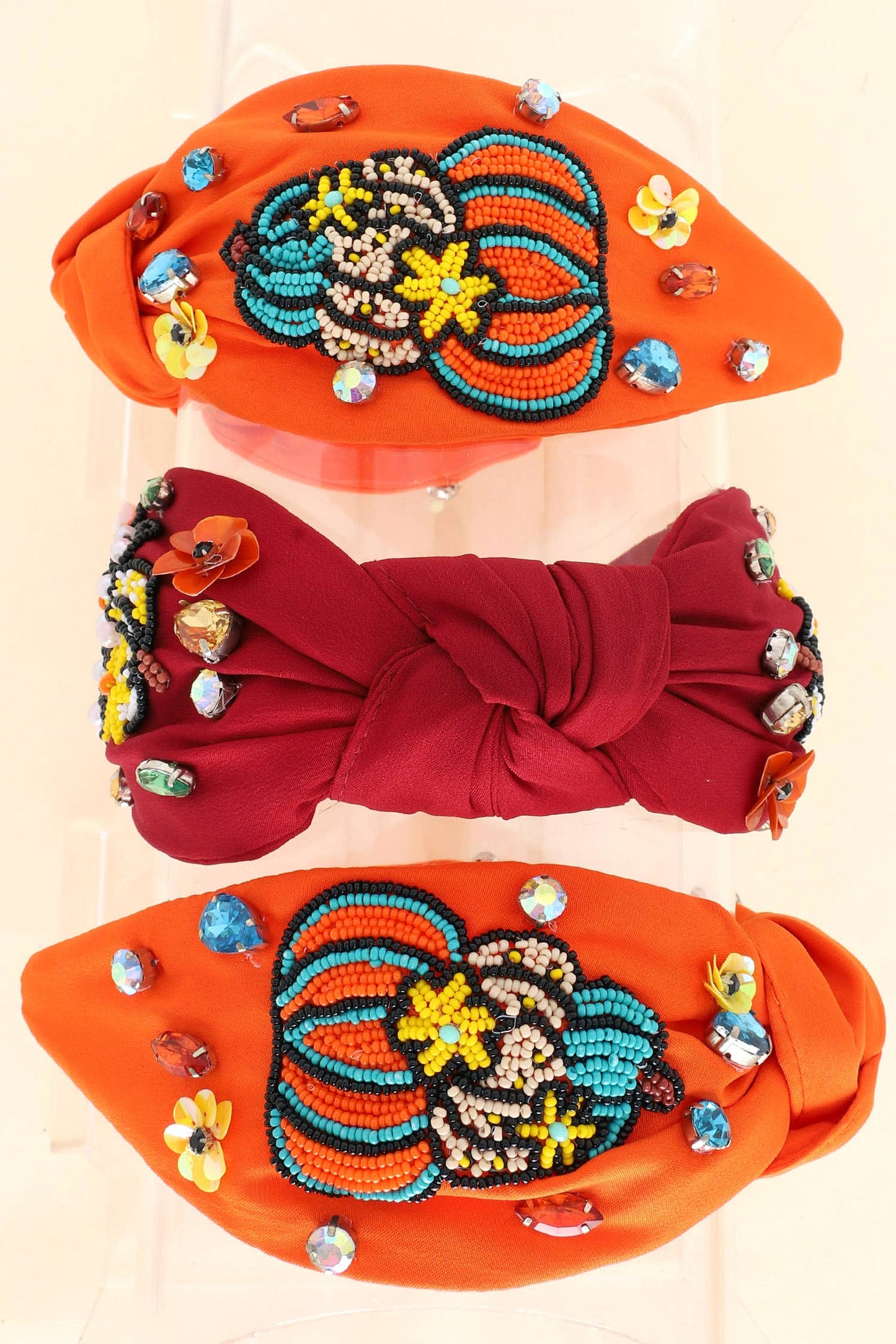 Pumpkin Thanksgiving Crystal Beaded Headband