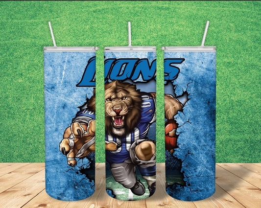 Detroit Lions Football NFL Skinny Straight 20oz Tumbler