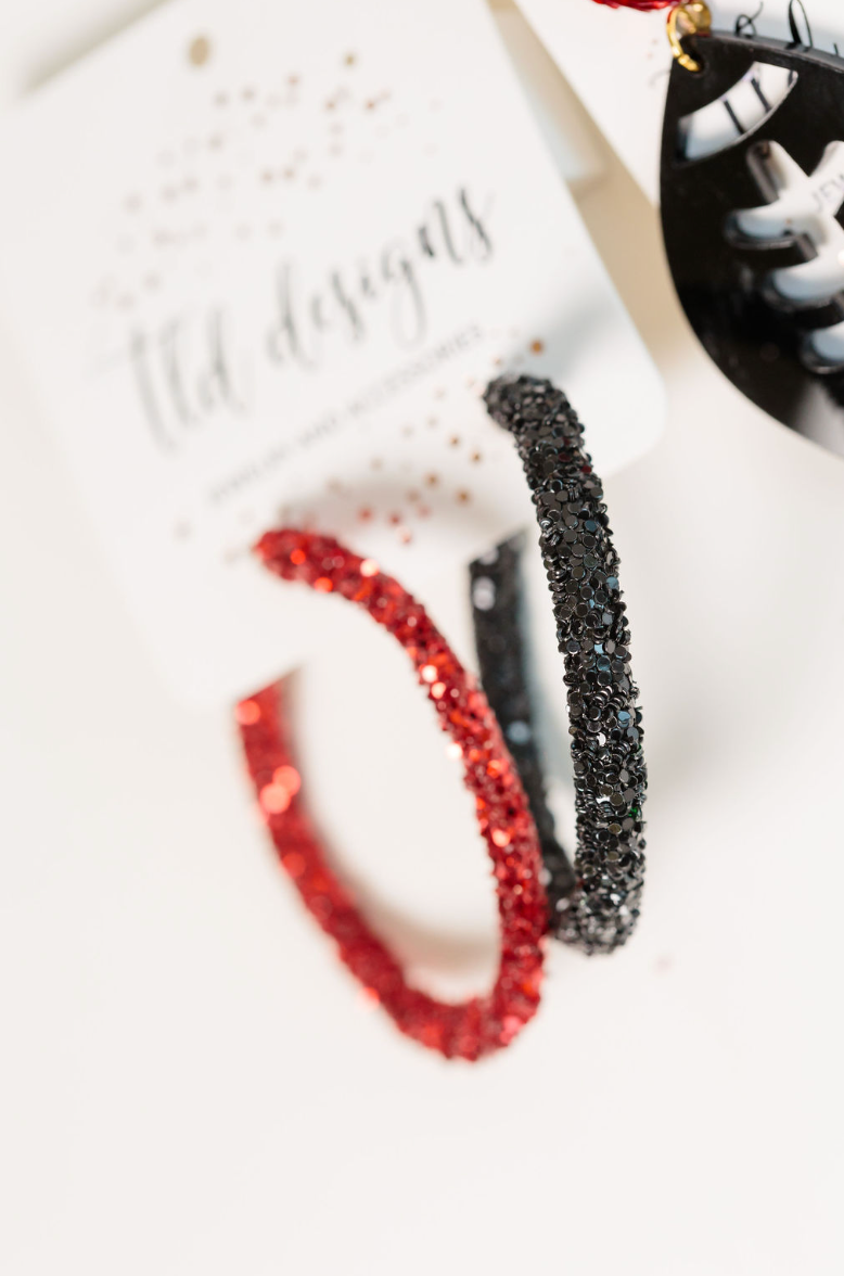 Game Day Glitter Hoops
