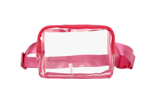 Ladies Clear See Thru Plastic Belt Waist Handbag
