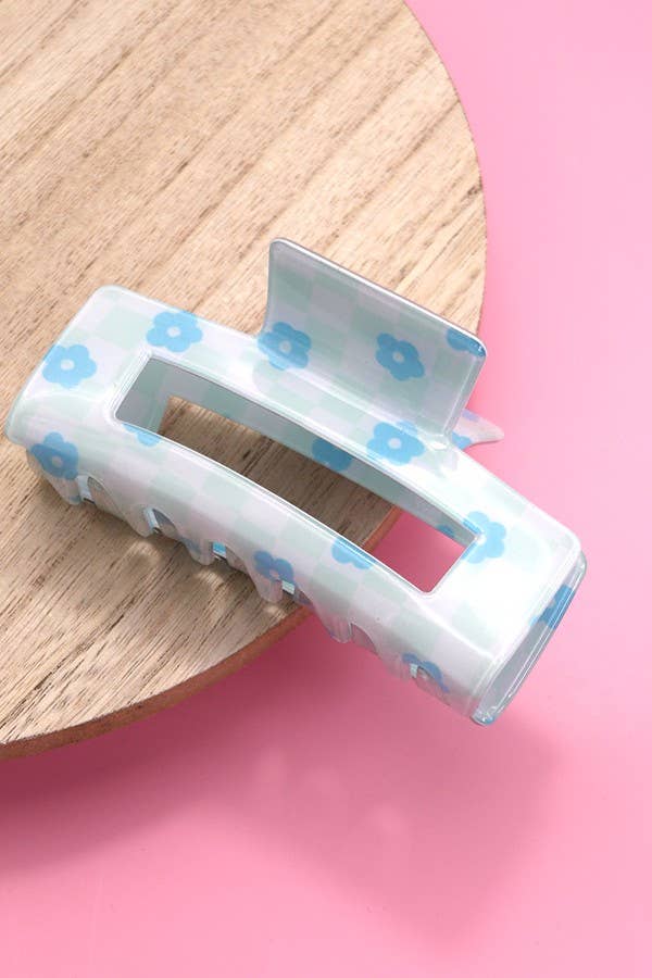 Daisy Checkered Claw Clip