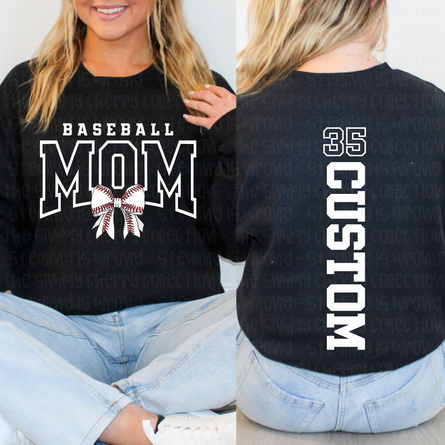 Baseball Mom Bow