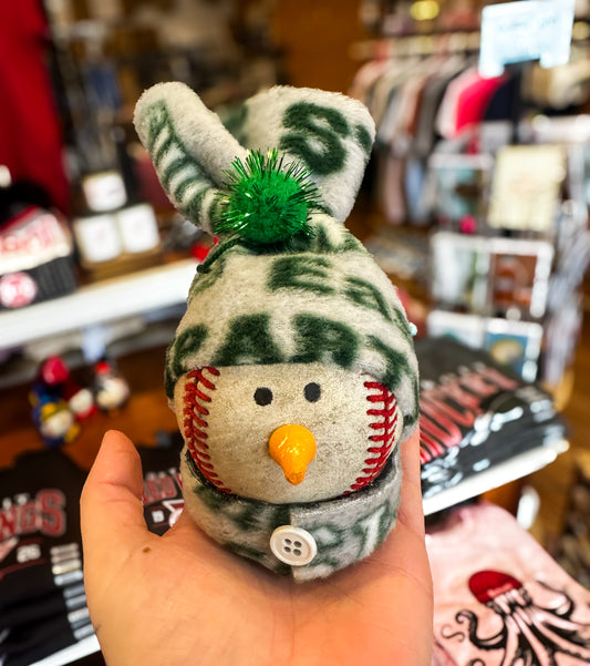 Recycled Baseball Snowman