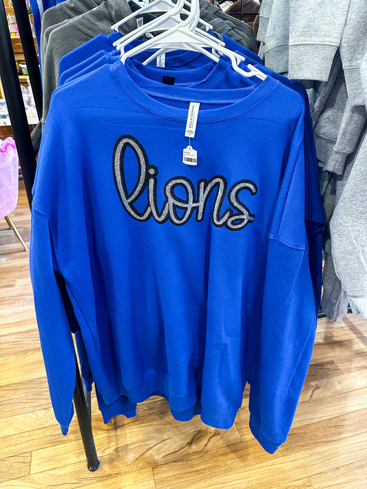 Lions Sequin Patch Crew