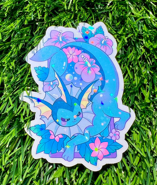 Eeveelutions Flowers Sticker Vaporeon
