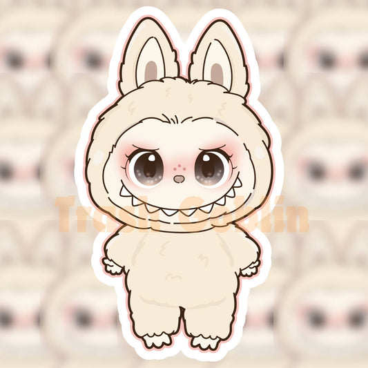 Cream Labubu Sticker