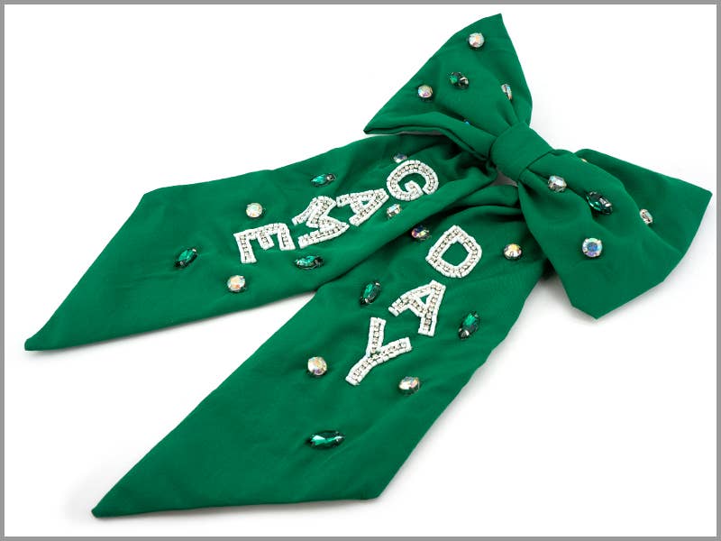 Game Day Bow- Green and White