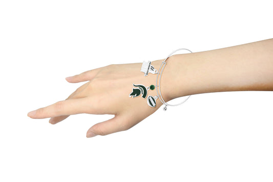 NCAA Michigan State Spartans Three Charm Logo Bracelet