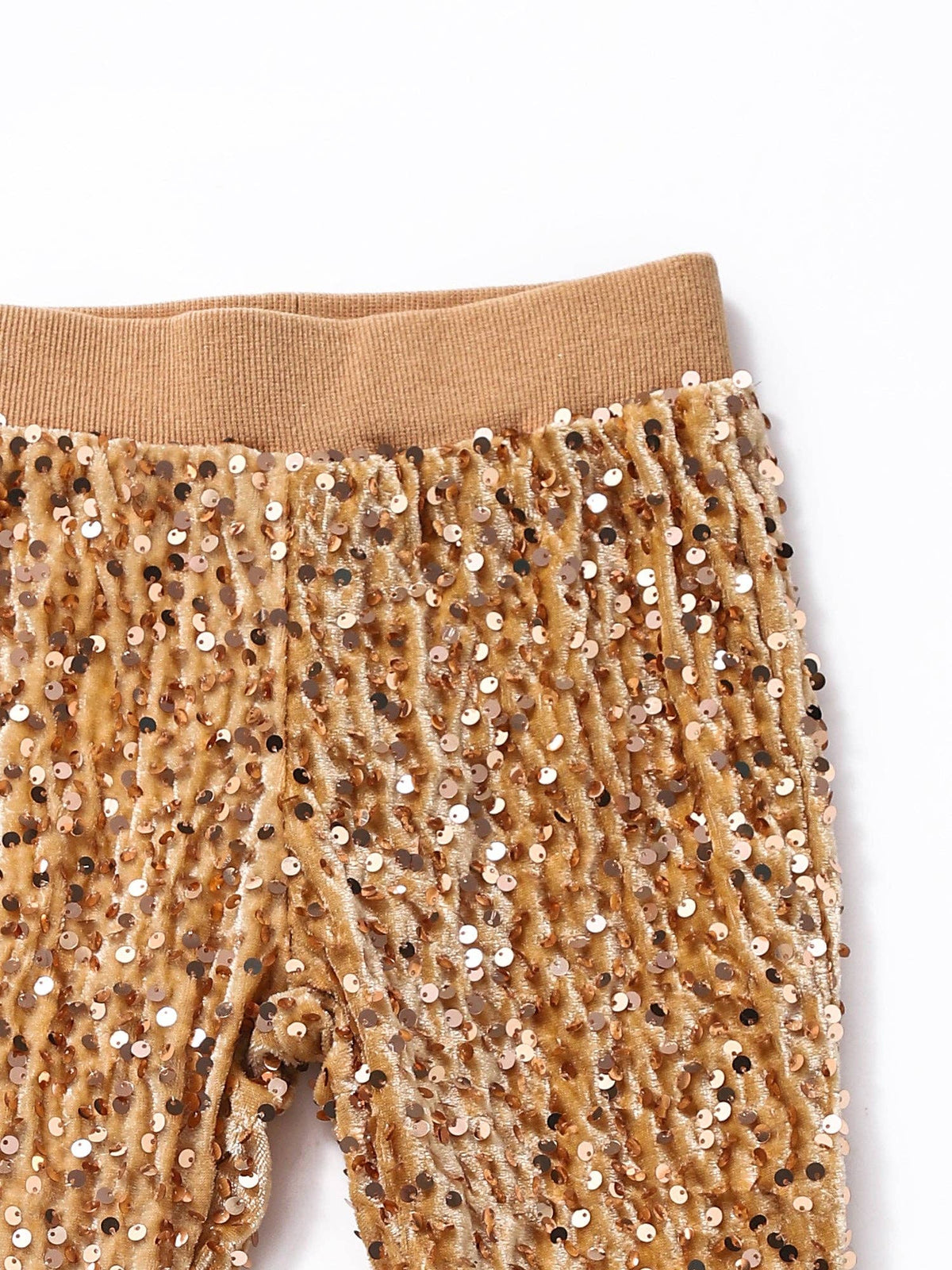 Girls Gold Sequin Flare Pants