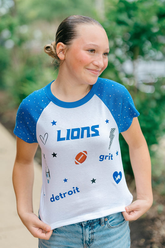 Lions Bedazzled Baby Tee