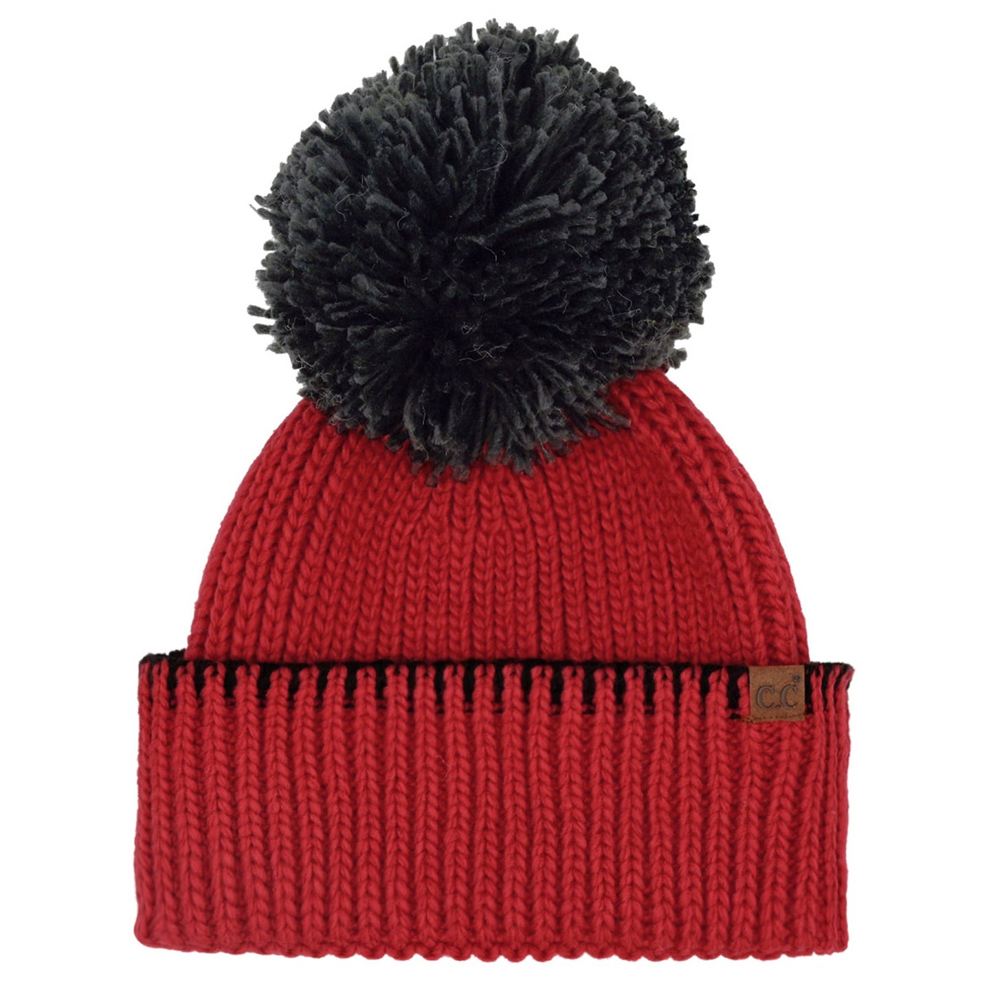 C.C Yarn Pom Game Day Team Stitch Point Beanie Hat