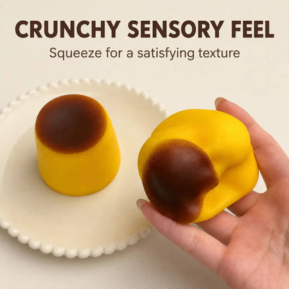 Crunchy Caramel Pudding Moldable Squishy Toy