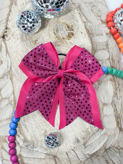 Green Sequin Cheer Bow