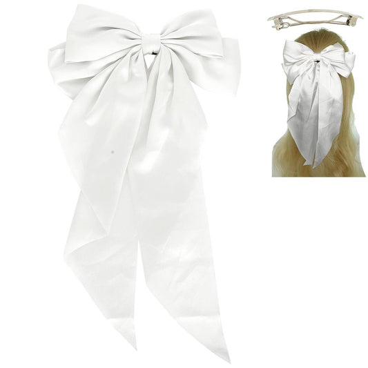 Silky Large Bow - White