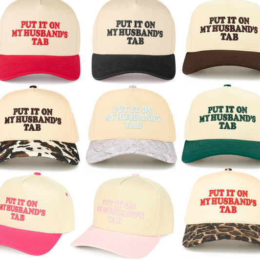Put it on my Husbands Tab Trucker Hat