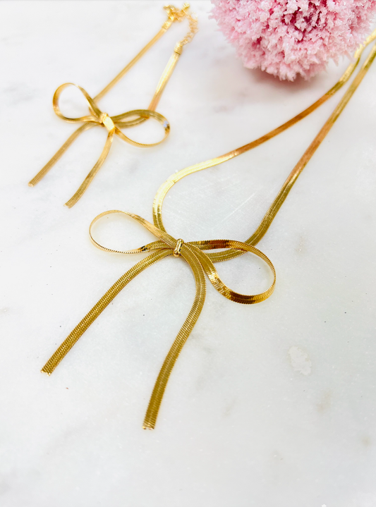 Gold Bow Necklace