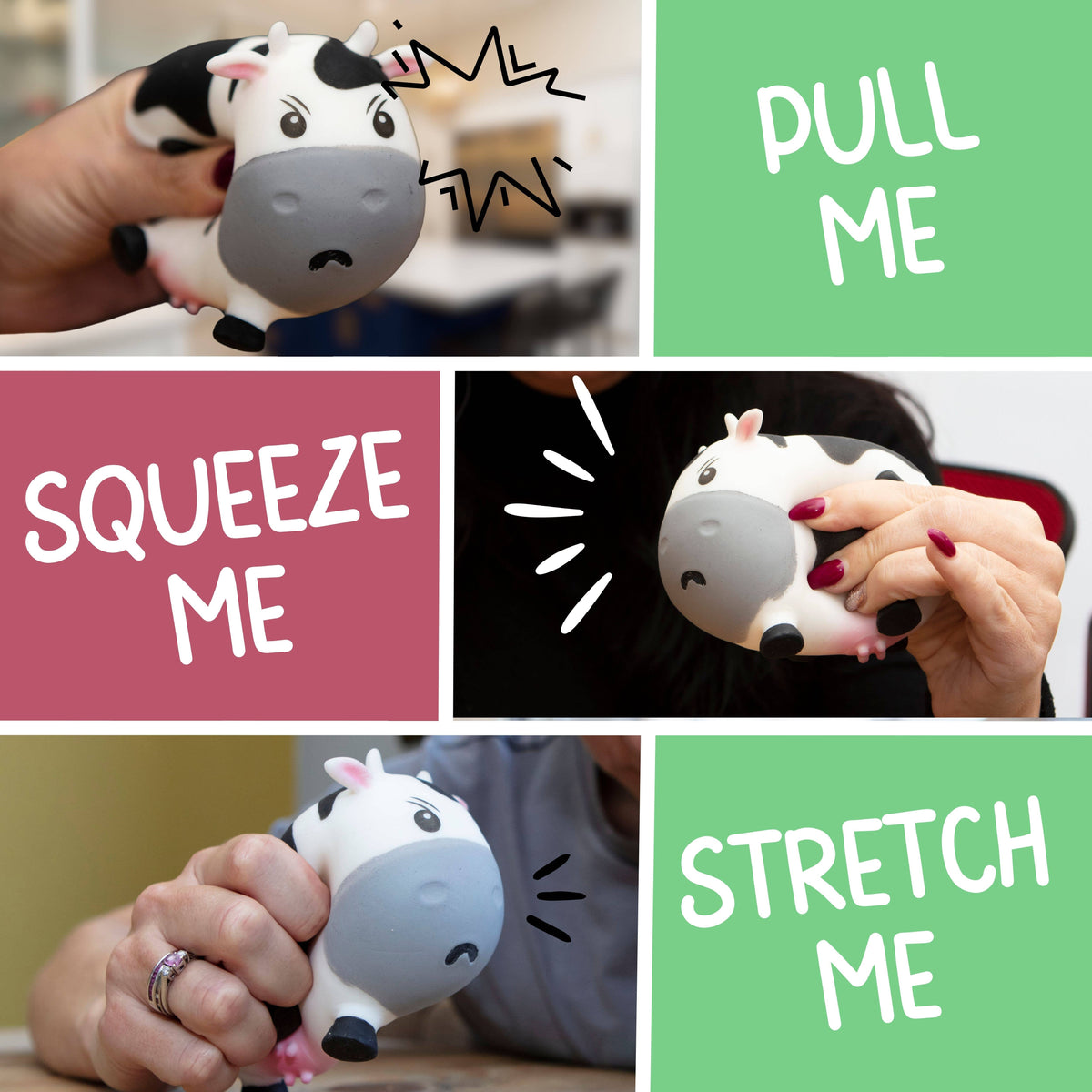 Squishy Stress Toy - Moody Cow - Novelty Fidget Squishies