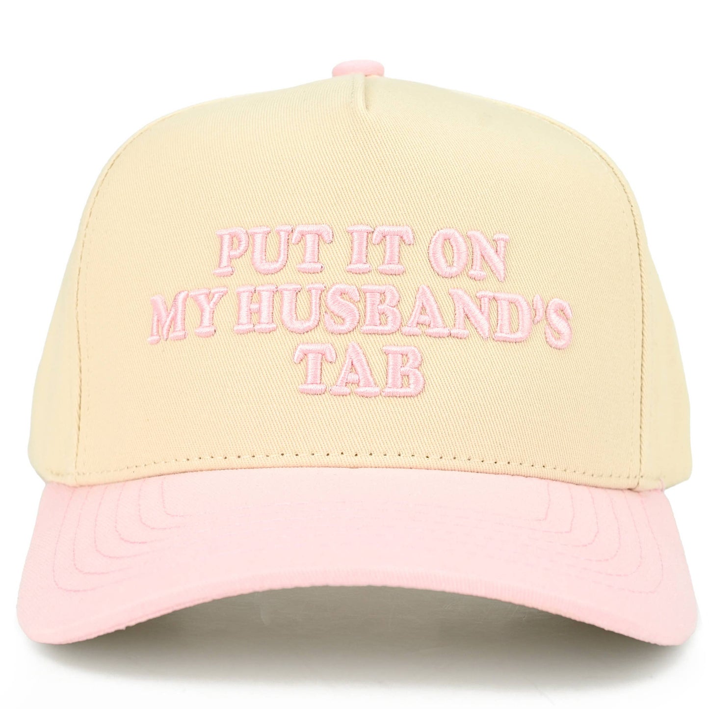 Put it on my Husbands Tab Trucker Hat