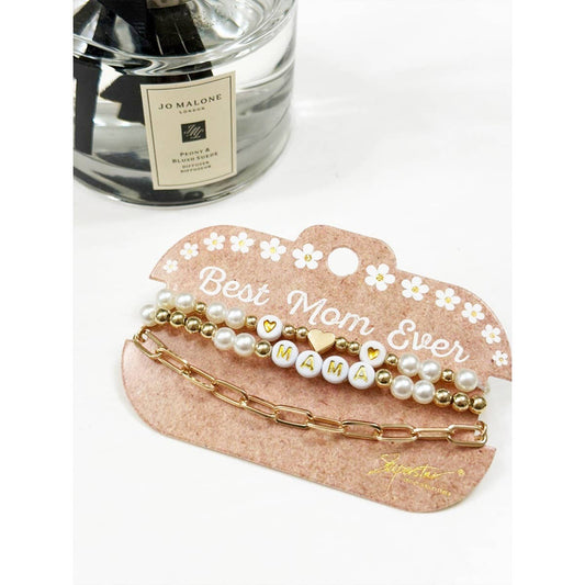 Mama Gold and Pearl Bracelet