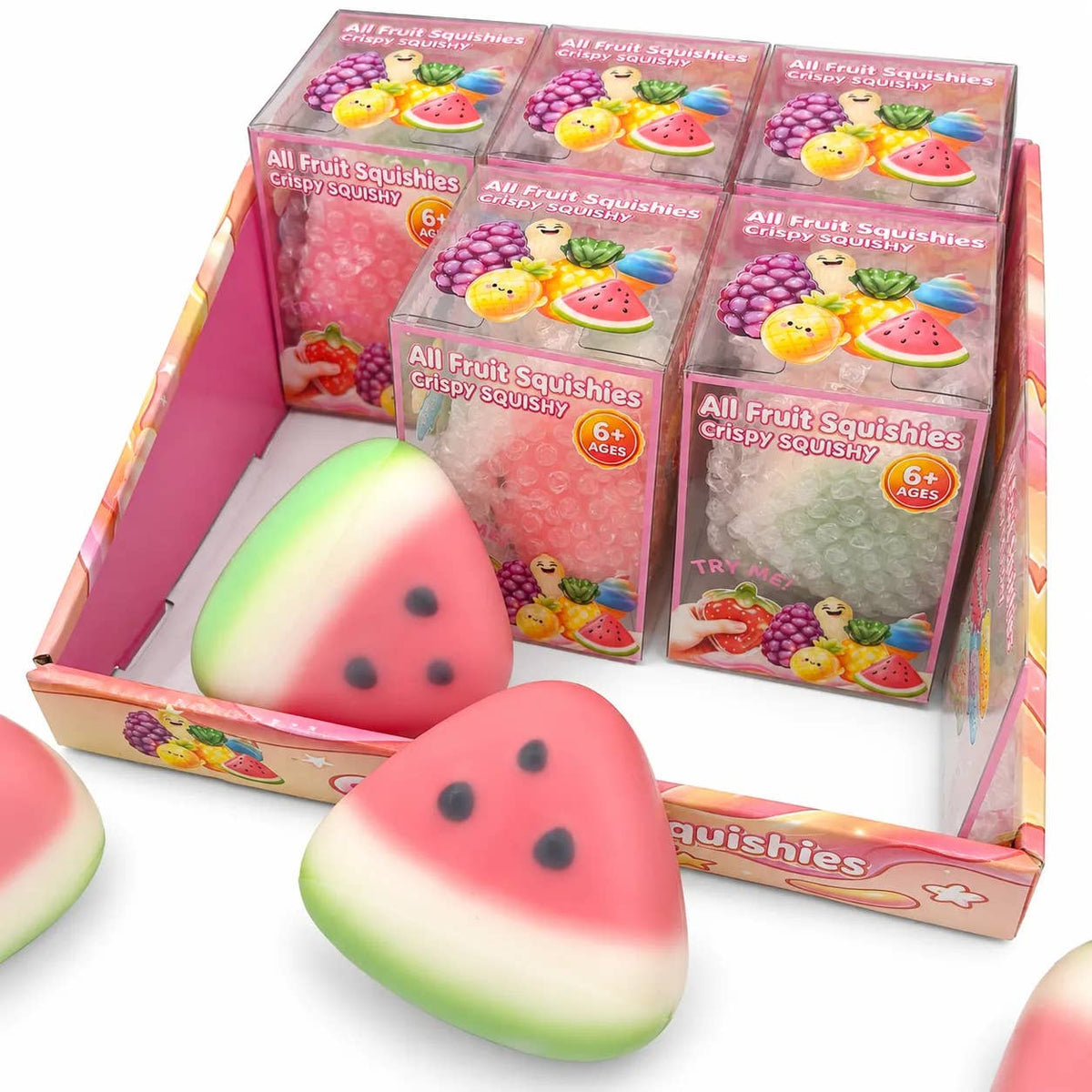 Crispy Watermelon Squishy Stress Relief Toy Display