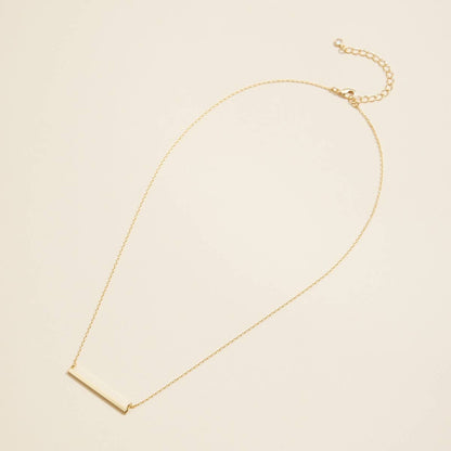 Bar Charm Gold Dip Short Necklace