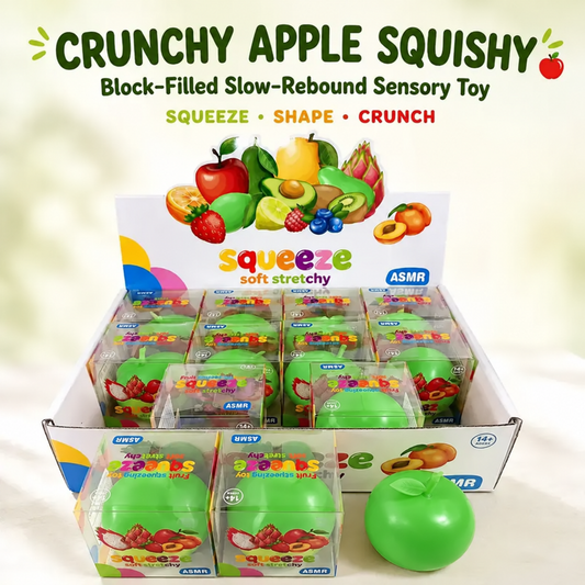 Crunchy Green Apple Block Squishy Toy