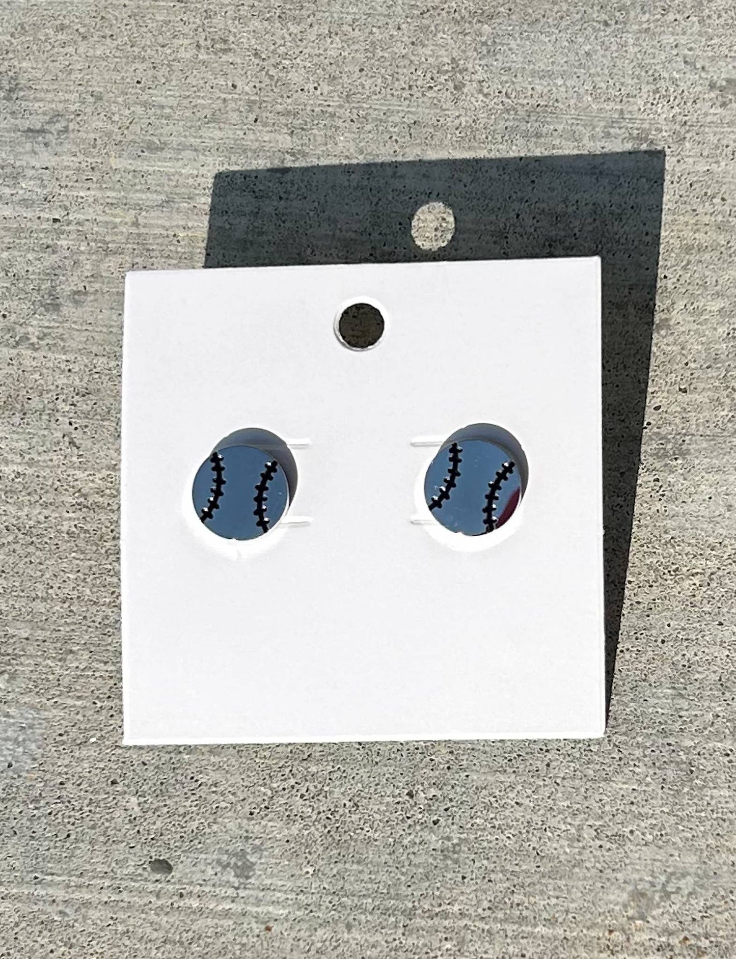 Baseball or Softball Stud Earrings in Gold or Silver