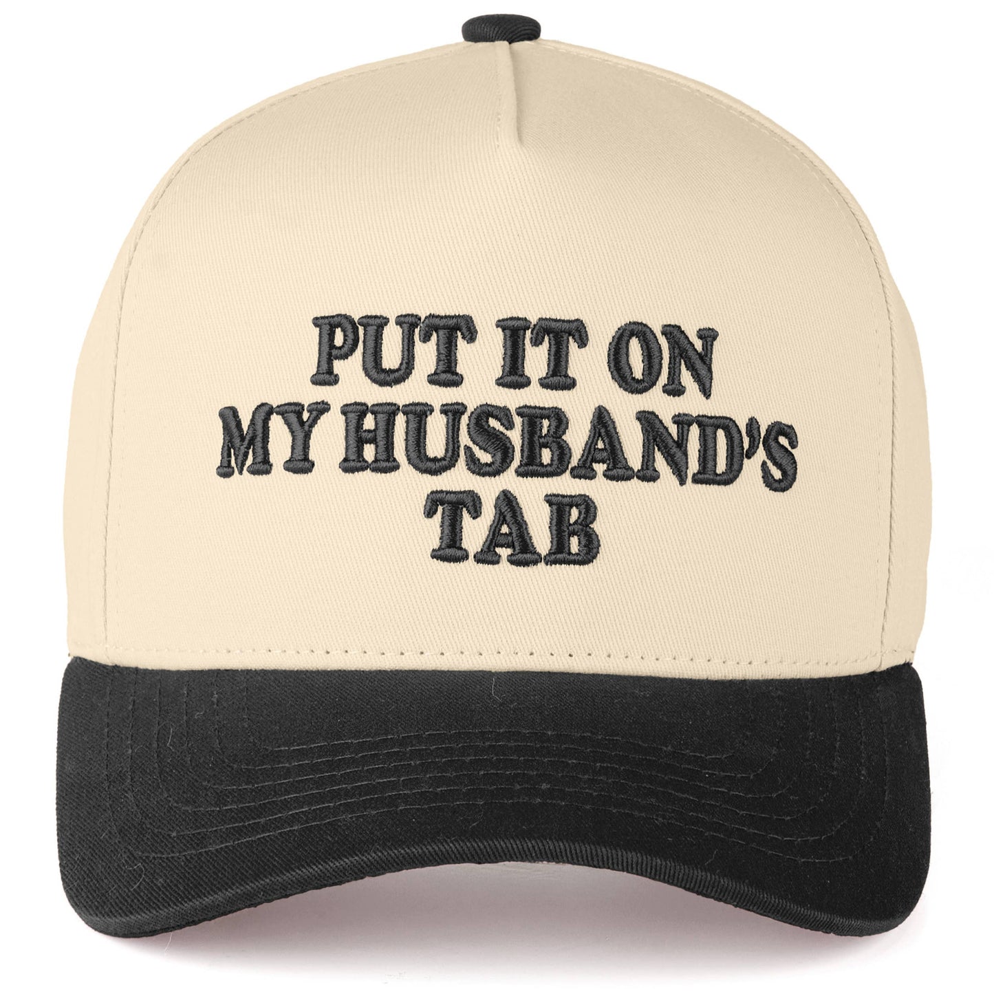 Put it on my Husbands Tab Trucker Hat