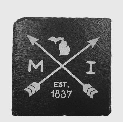 Slate Coasters Michigan Themed
