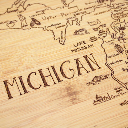 A Slice of Life Michigan Cutting & Charcuterie Board