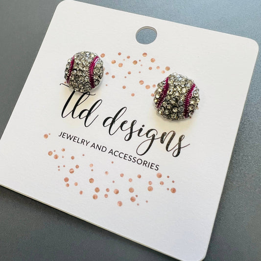 Rhinestone Baseball Studs