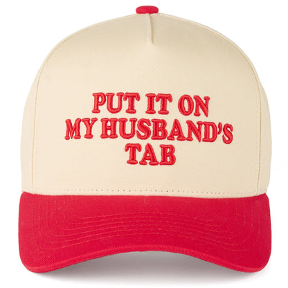 Put it on my Husbands Tab Trucker Hat
