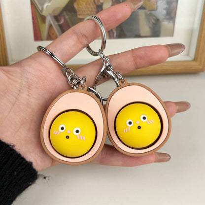 Cute Cartoon Egg Fidget Button Keychain