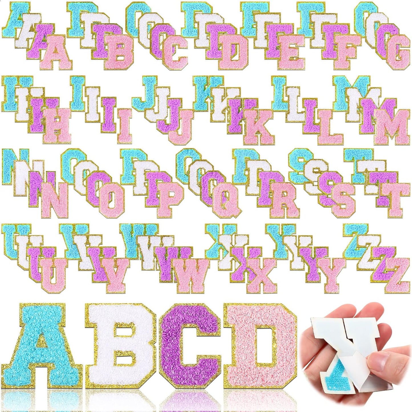 Small Blue/Gold Letter Patches