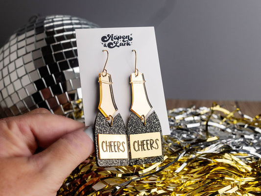 Champagne Earrings - New Years Eve Earrings - Cheers