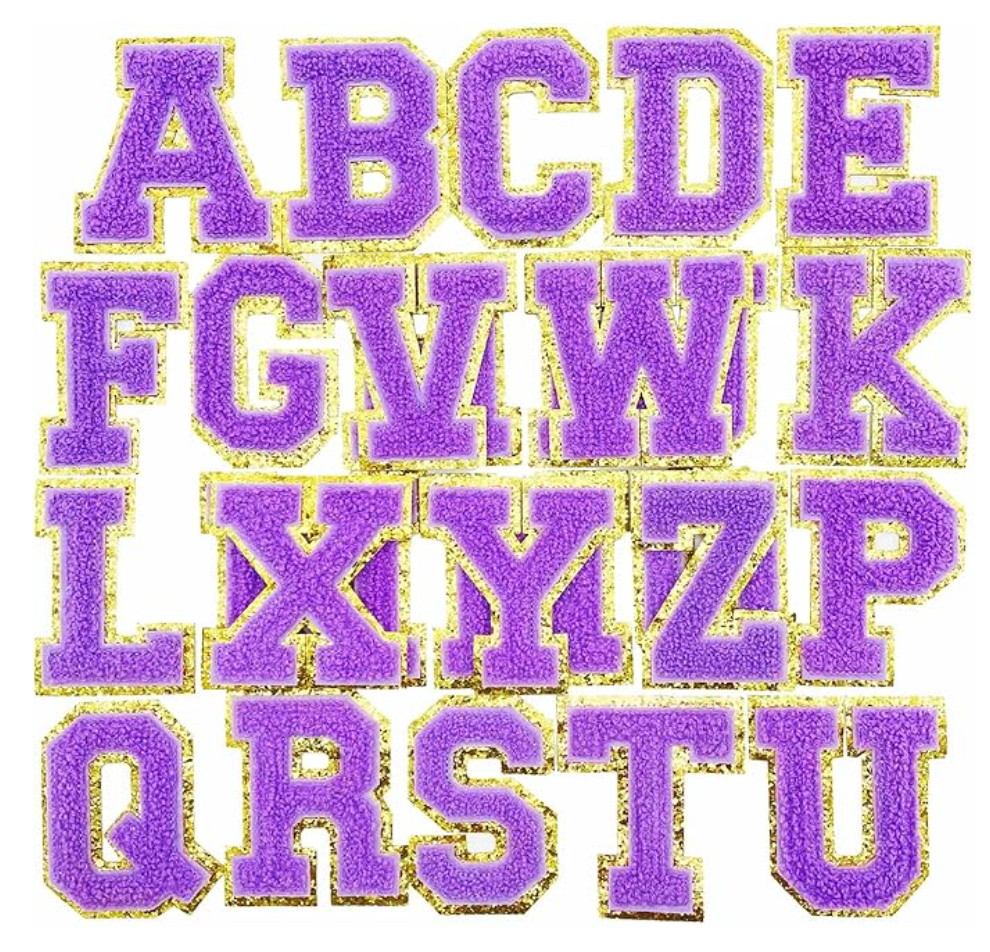 Small Purple/Gold Letter Patches