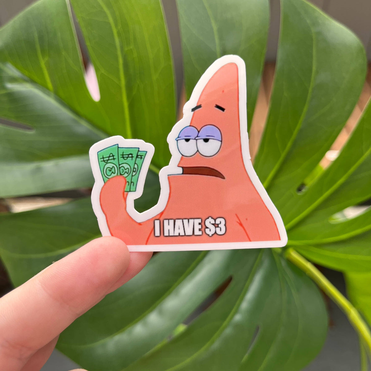 Patrick I Only Have $3 Sticker, 90s 2000s TV Show