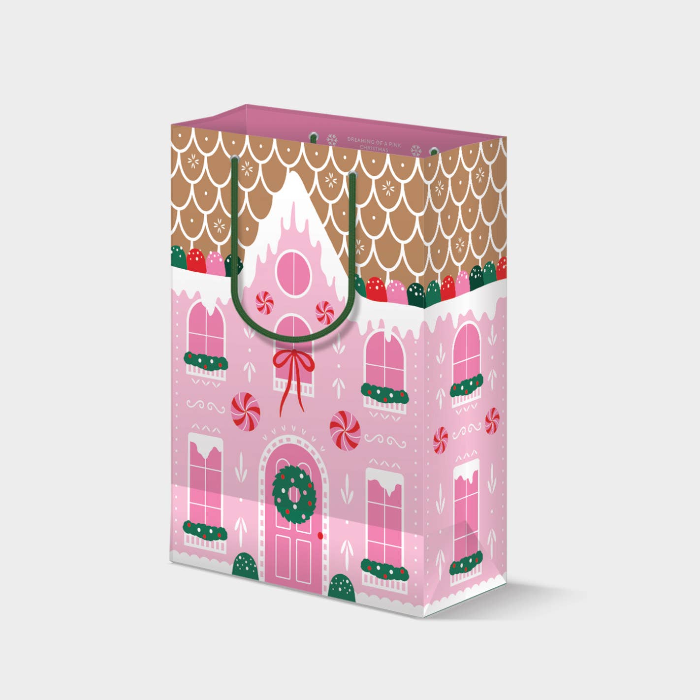 Pink Gingerbread House  - Gift Bag