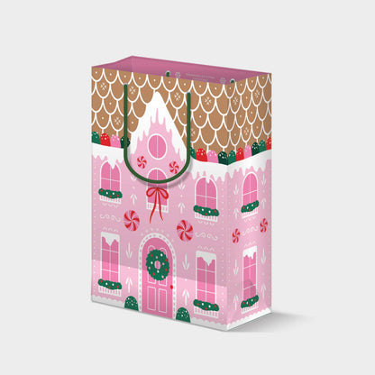 Pink Gingerbread House  - Gift Bag