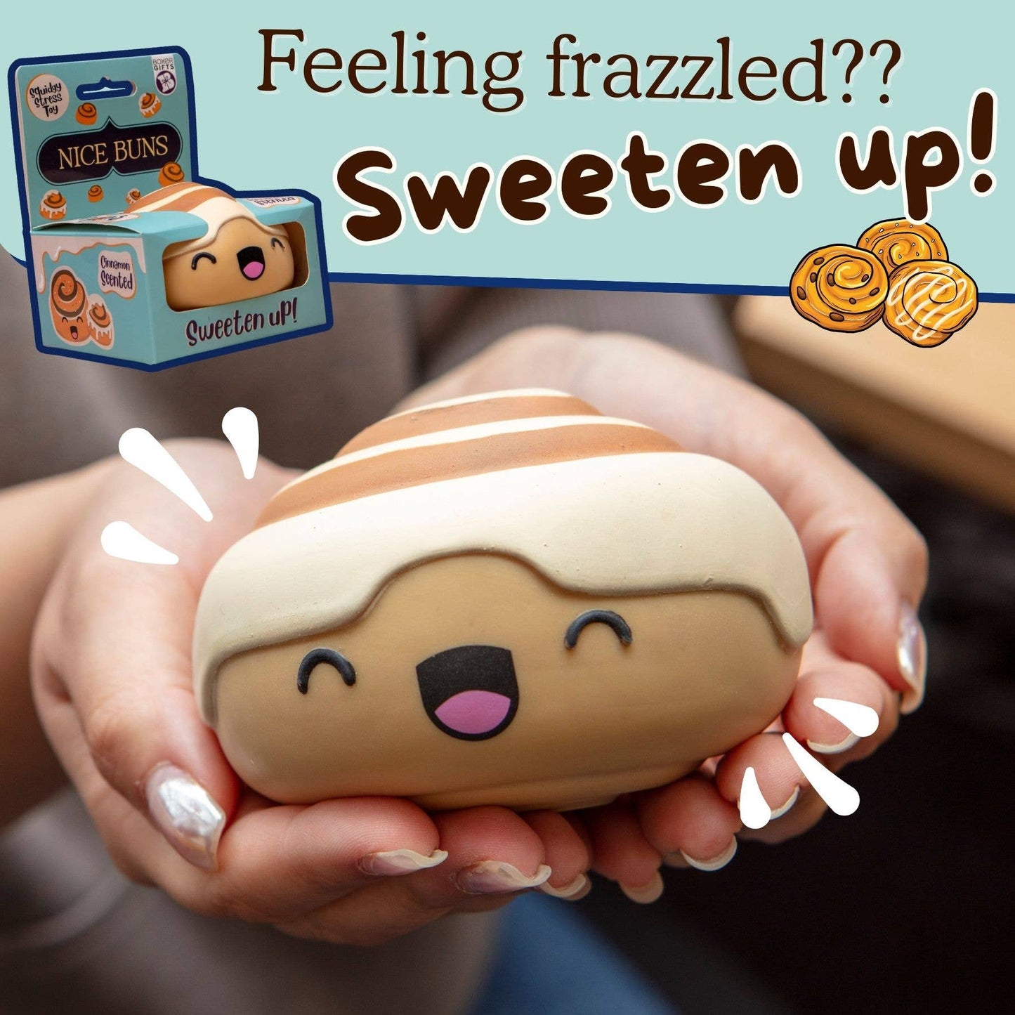 Squishy Stress Ball Toy - Nice Buns - Novelty Fidget Kidult
